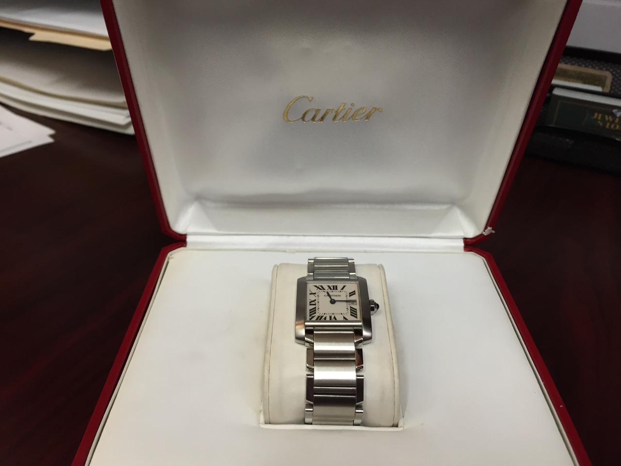 Jewelry-N-Loan | Cartier Tank Francaise with Box - $2000 | JNL Watches